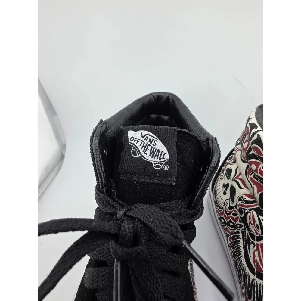 VANS Sk8-Hi Skull Graphic Sneakers Men's 7.5 Women's 9 Black‎ Red